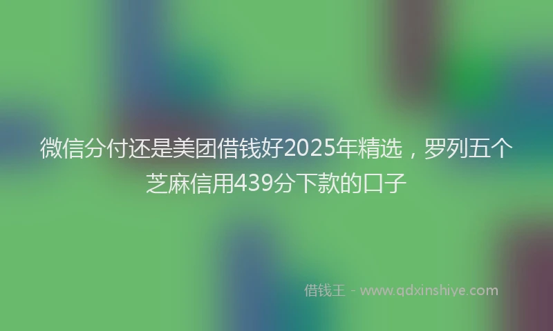 微信分付还是美团借钱好2025年精选，罗列五个芝麻信用439分下款的口子