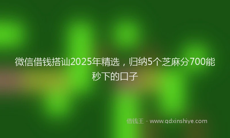 微信借钱搭讪2025年精选，归纳5个芝麻分700能秒下的口子
