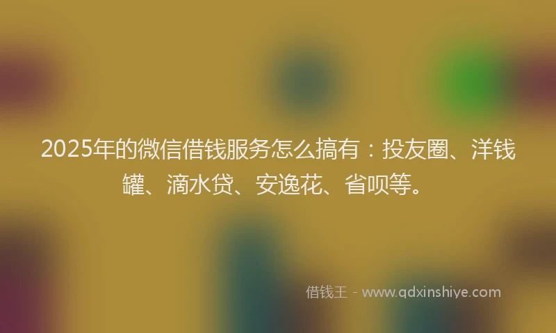 2025年的微信借钱服务怎么搞有：投友圈、洋钱罐、滴水贷、安逸花、省呗等。