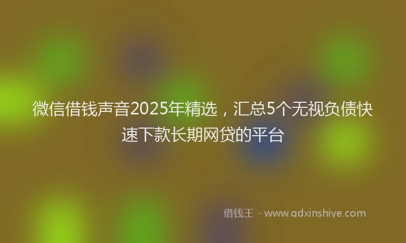 微信借钱声音2025年精选，汇总5个无视负债快速下款长期网贷的平台