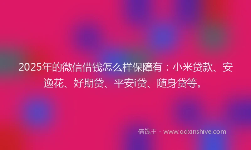 2025年的微信借钱怎么样保障有：小米贷款、安逸花、好期贷、平安i贷、随身贷等。