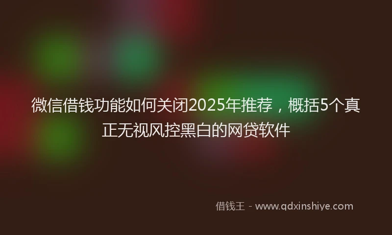 微信借钱功能如何关闭2025年推荐，概括5个真正无视风控黑白的网贷软件