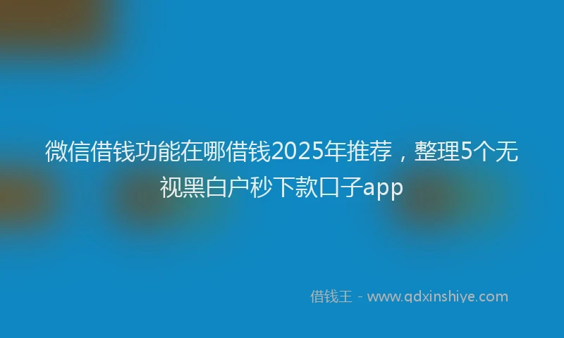 微信借钱功能在哪借钱2025年推荐，整理5个无视黑白户秒下款口子app