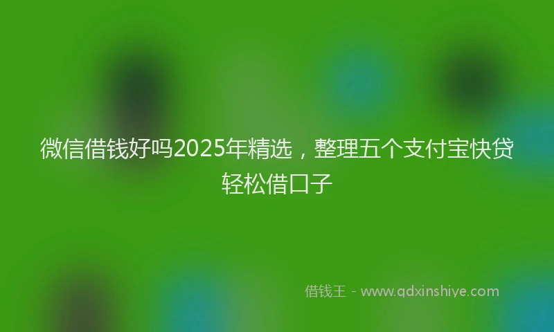 微信借钱好吗2025年精选，整理五个支付宝快贷轻松借口子