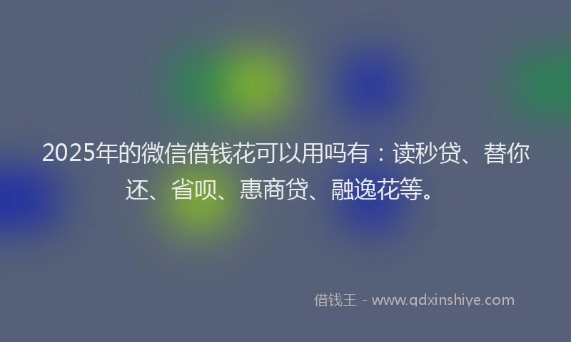 2025年的微信借钱花可以用吗有：读秒贷、替你还、省呗、惠商贷、融逸花等。