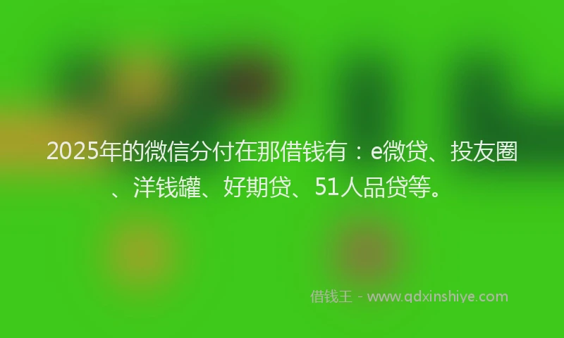 2025年的微信分付在那借钱有：e微贷、投友圈、洋钱罐、好期贷、51人品贷等。
