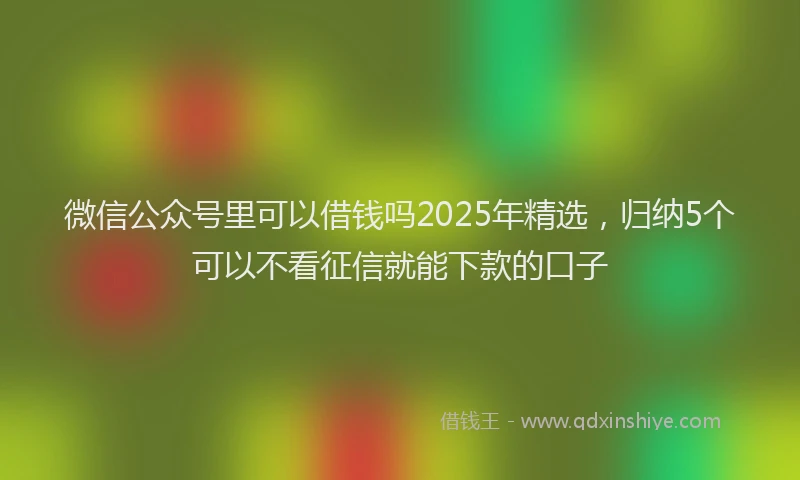 微信公众号里可以借钱吗2025年精选，归纳5个可以不看征信就能下款的口子