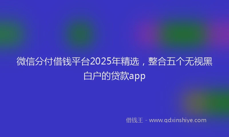 微信分付借钱平台2025年精选，整合五个无视黑白户的贷款app