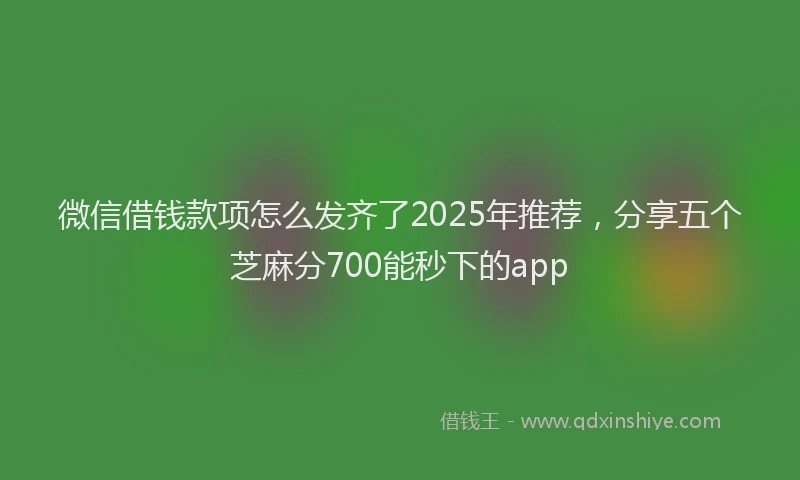 微信借钱款项怎么发齐了2025年推荐，分享五个芝麻分700能秒下的app