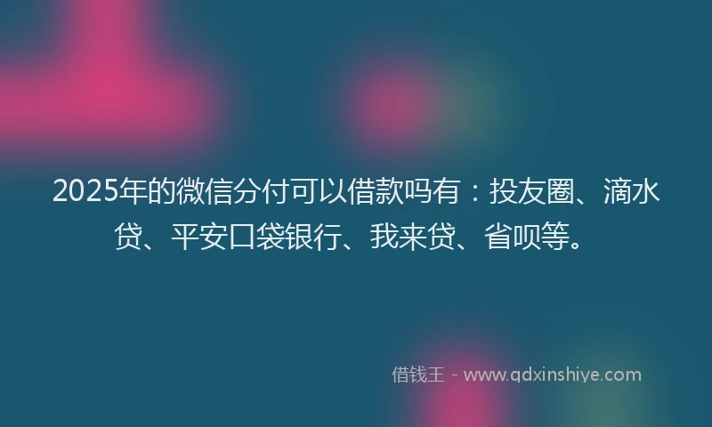2025年的微信分付可以借款吗有：投友圈、滴水贷、平安口袋银行、我来贷、省呗等。