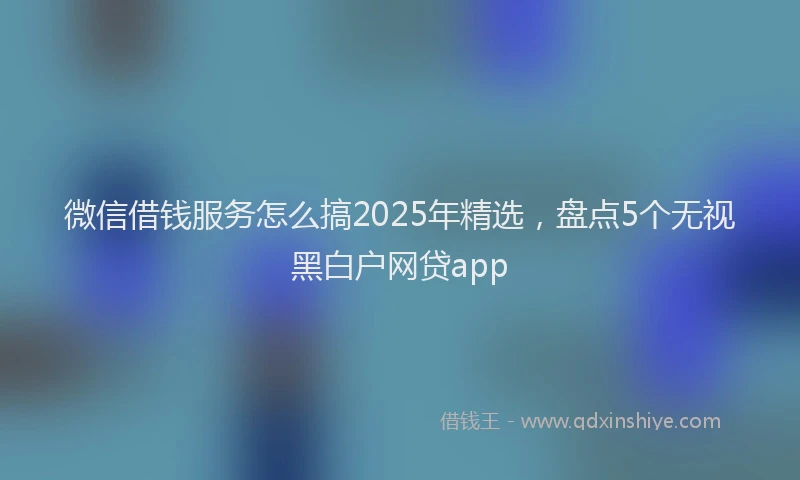 微信借钱服务怎么搞2025年精选，盘点5个无视黑白户网贷app