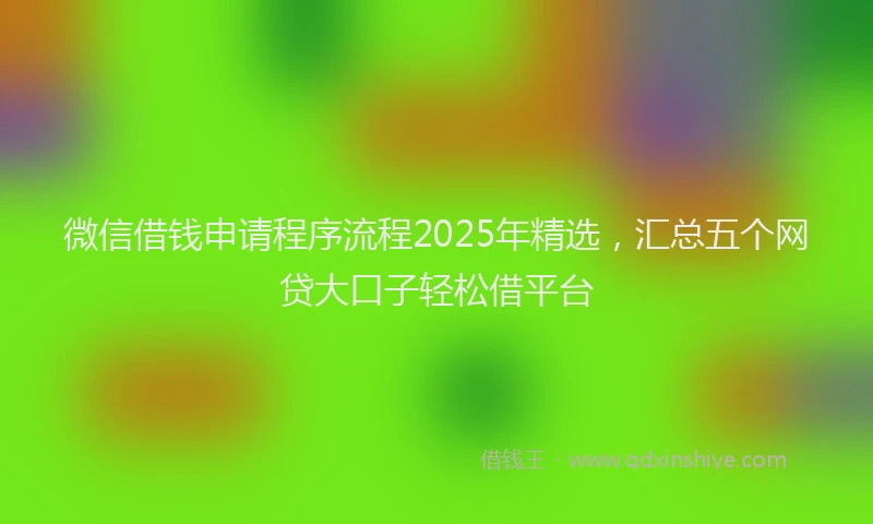 微信借钱申请程序流程2025年精选，汇总五个网贷大口子轻松借平台