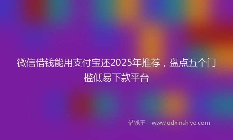微信借钱能用支付宝还2025年推荐，盘点五个门槛低易下款平台