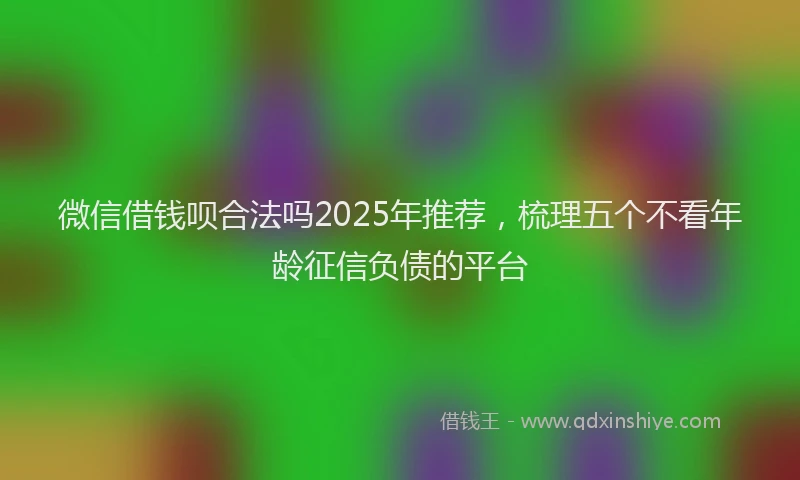 微信借钱呗合法吗2025年推荐，梳理五个不看年龄征信负债的平台