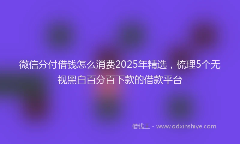 微信分付借钱怎么消费2025年精选，梳理5个无视黑白百分百下款的借款平台