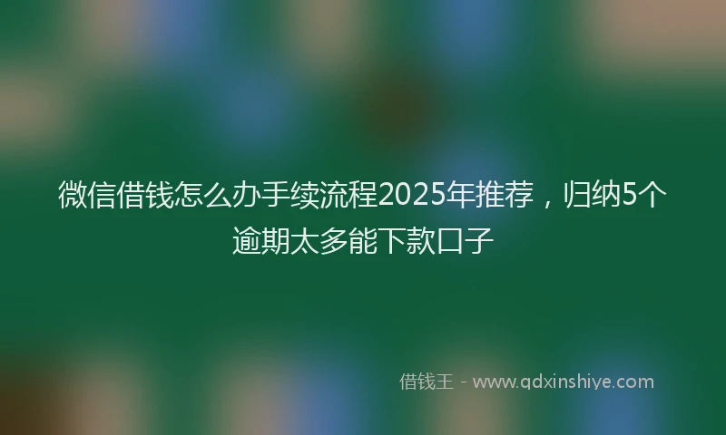 微信借钱怎么办手续流程2025年推荐，归纳5个逾期太多能下款口子