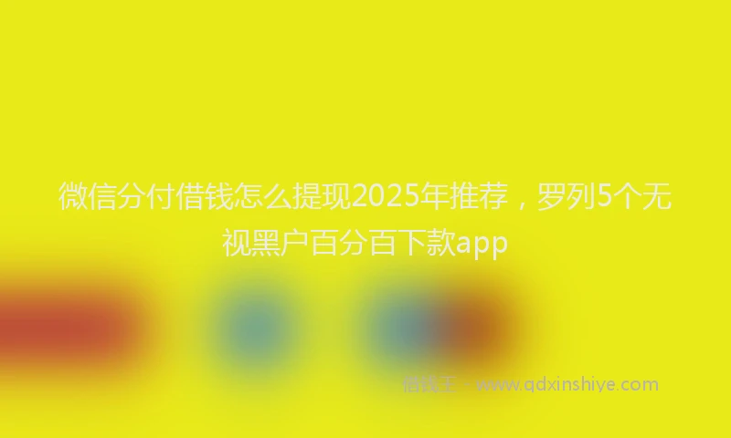 微信分付借钱怎么提现2025年推荐，罗列5个无视黑户百分百下款app