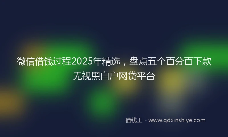 微信借钱过程2025年精选，盘点五个百分百下款无视黑白户网贷平台