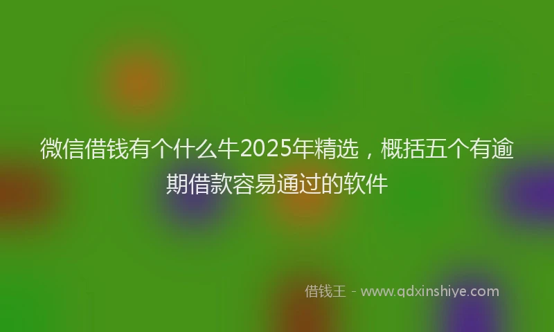 微信借钱有个什么牛2025年精选，概括五个有逾期借款容易通过的软件