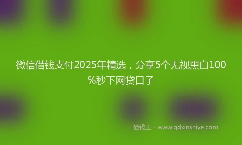 微信借钱支付2025年精选，分享5个无视黑白100%秒下网贷口子
