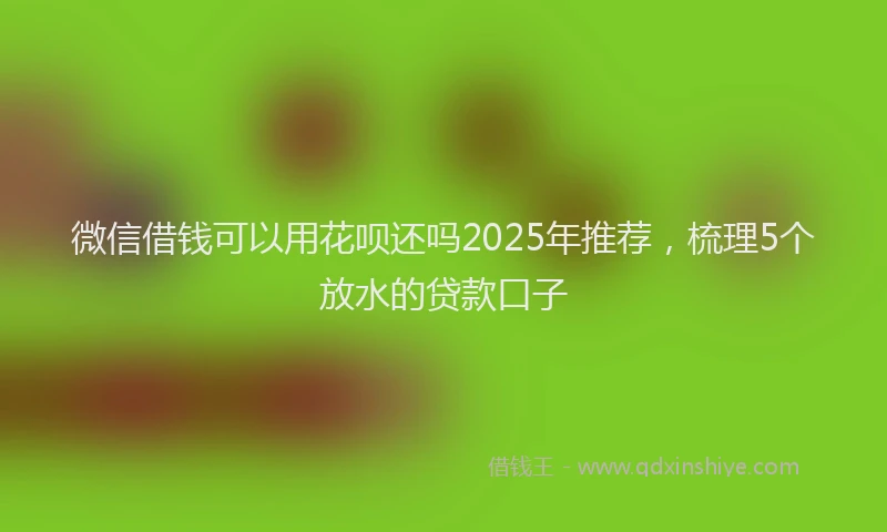 微信借钱可以用花呗还吗2025年推荐，梳理5个放水的贷款口子