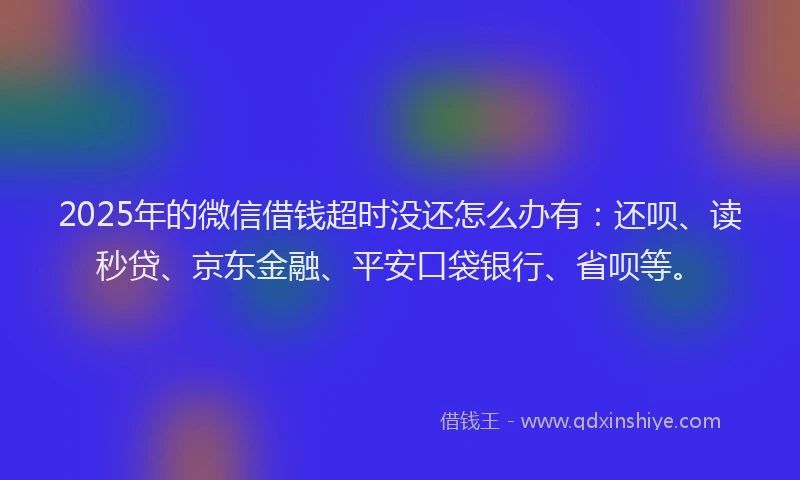 2025年的微信借钱超时没还怎么办有：还呗、读秒贷、京东金融、平安口袋银行、省呗等。