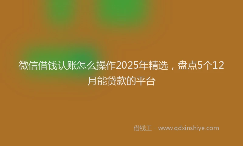 微信借钱认账怎么操作2025年精选，盘点5个12月能贷款的平台