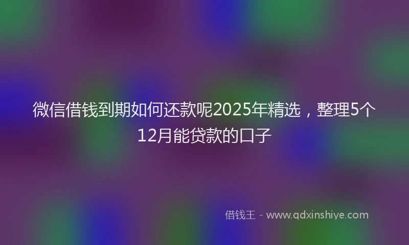 微信借钱到期如何还款呢2025年精选，整理5个12月能贷款的口子