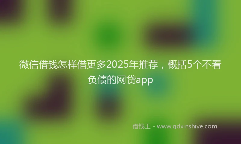 微信借钱怎样借更多2025年推荐，概括5个不看负债的网贷app