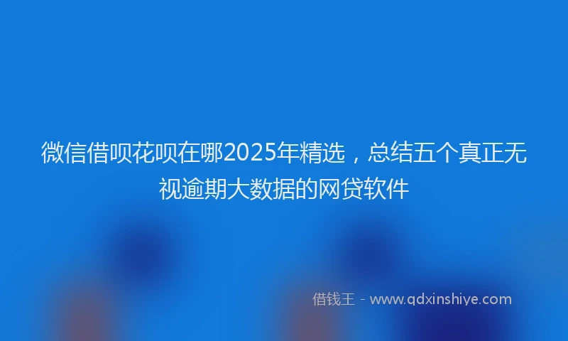 微信借呗花呗在哪2025年精选，总结五个真正无视逾期大数据的网贷软件