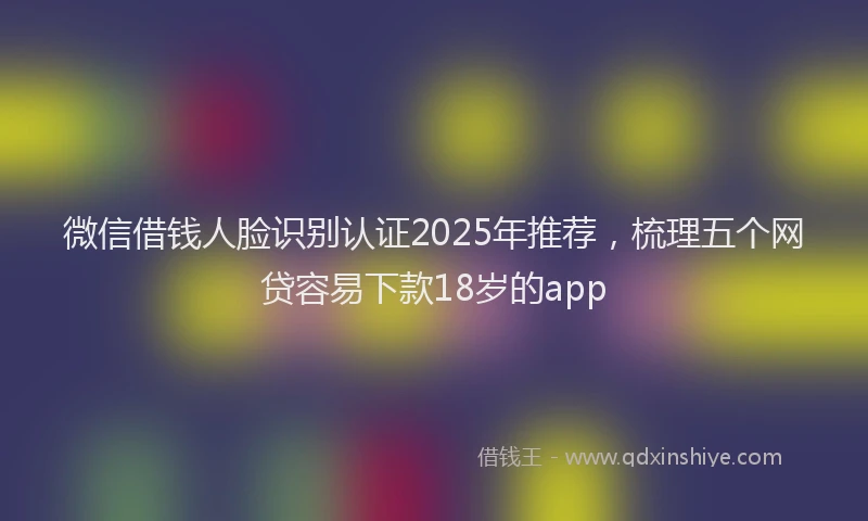 微信借钱人脸识别认证2025年推荐，梳理五个网贷容易下款18岁的app
