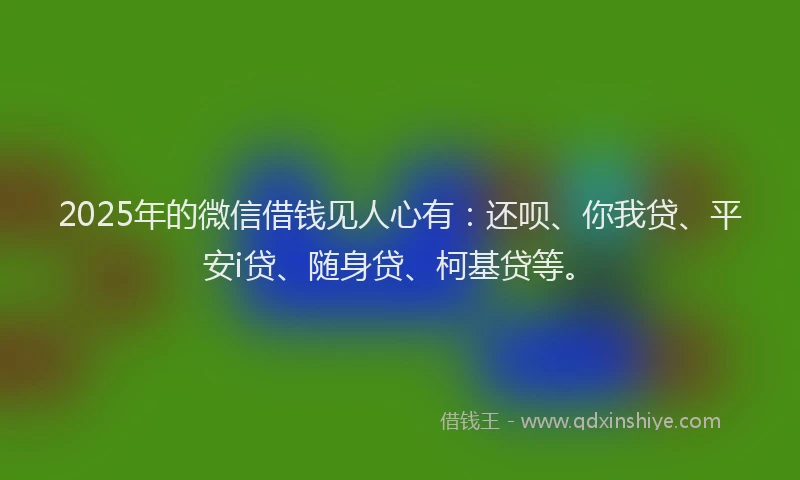 2025年的微信借钱见人心有：还呗、你我贷、平安i贷、随身贷、柯基贷等。
