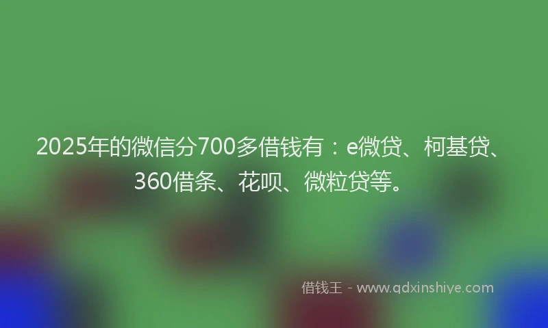 2025年的微信分700多借钱有：e微贷、柯基贷、360借条、花呗、微粒贷等。