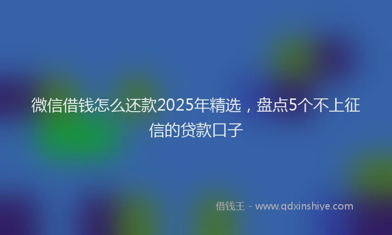 微信借钱怎么还款2025年精选，盘点5个不上征信的贷款口子