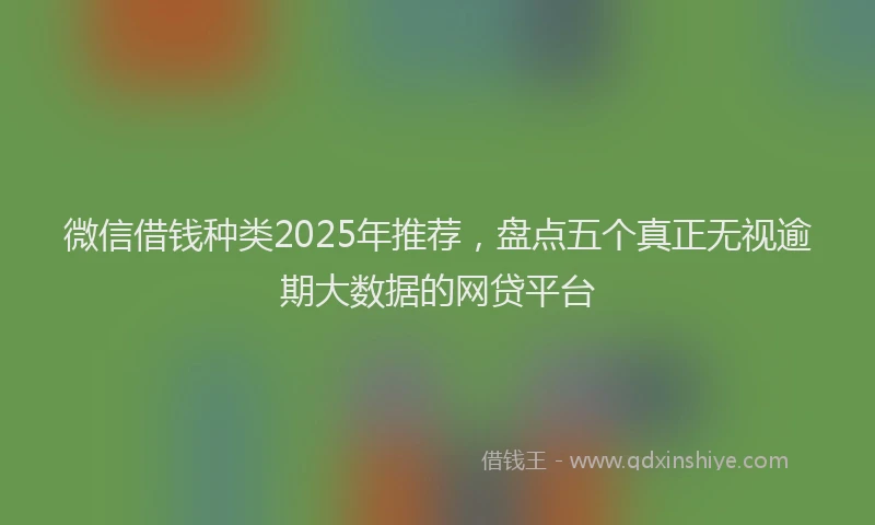 微信借钱种类2025年推荐，盘点五个真正无视逾期大数据的网贷平台