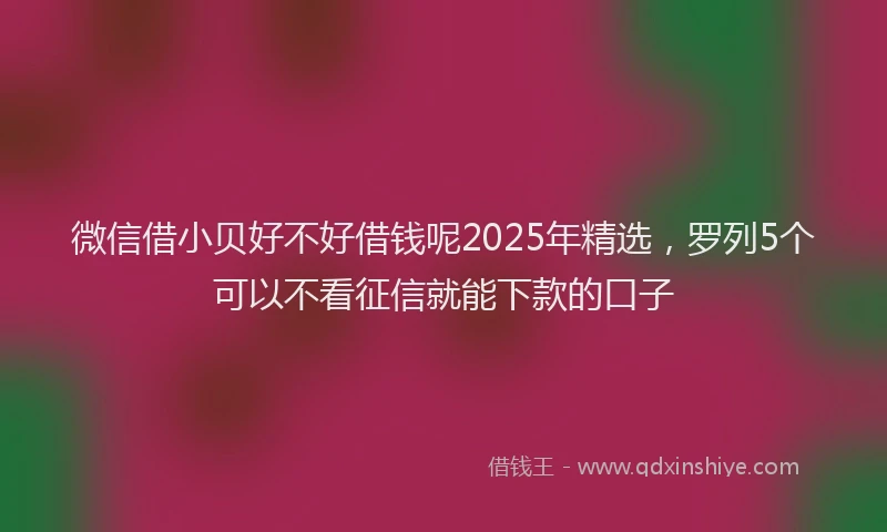 微信借小贝好不好借钱呢2025年精选，罗列5个可以不看征信就能下款的口子