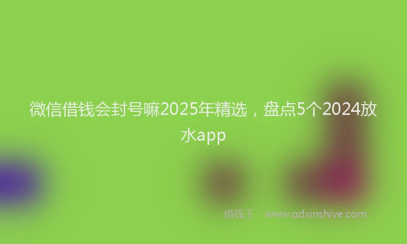 微信借钱会封号嘛2025年精选，盘点5个2024放水app