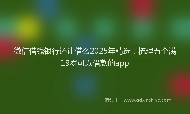 微信借钱银行还让借么2025年精选，梳理五个满19岁可以借款的app