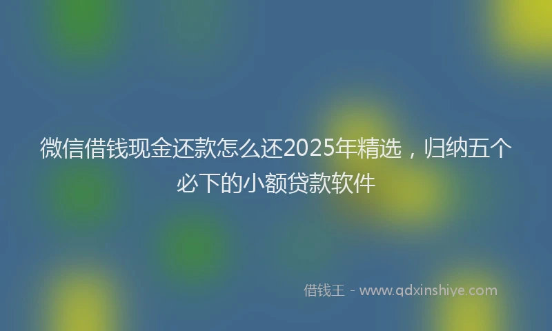 微信借钱现金还款怎么还2025年精选，归纳五个必下的小额贷款软件