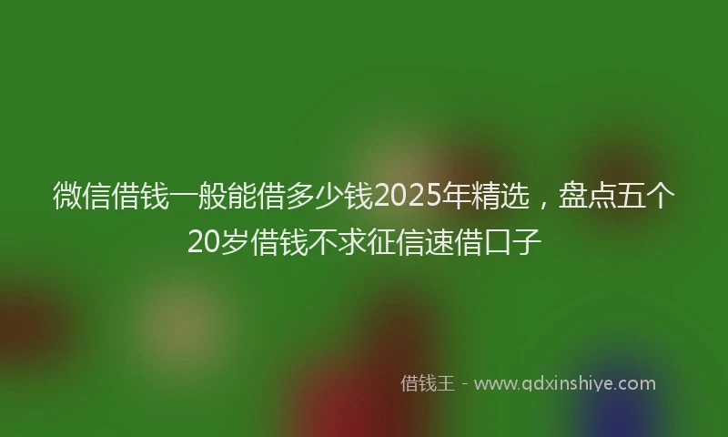 微信借钱一般能借多少钱2025年精选，盘点五个20岁借钱不求征信速借口子
