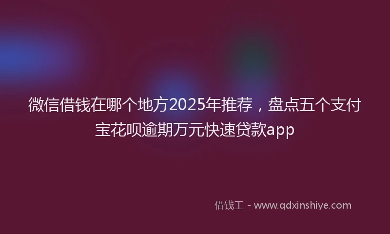 微信借钱在哪个地方2025年推荐，盘点五个支付宝花呗逾期万元快速贷款app