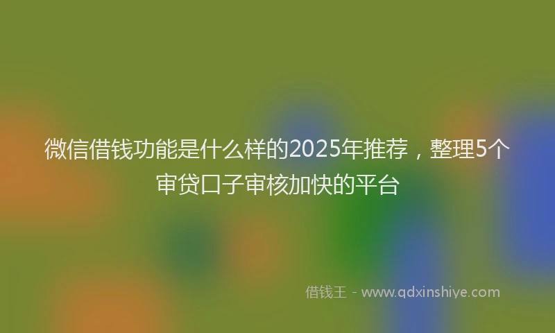微信借钱功能是什么样的2025年推荐，整理5个审贷口子审核加快的平台
