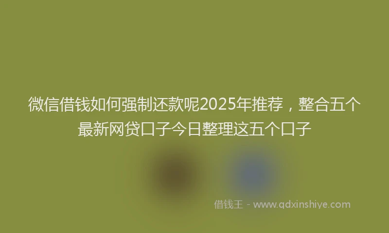 微信借钱如何强制还款呢2025年推荐，整合五个最新网贷口子今日整理这五个口子