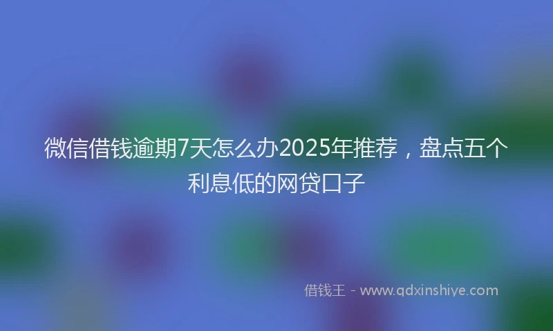 微信借钱逾期7天怎么办2025年推荐，盘点五个利息低的网贷口子