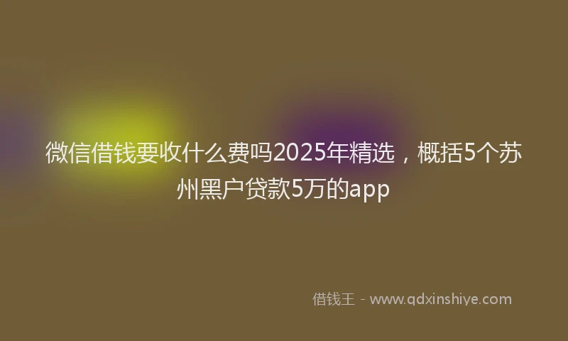 微信借钱要收什么费吗2025年精选，概括5个苏州黑户贷款5万的app