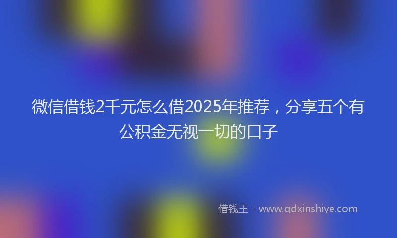 微信借钱2千元怎么借2025年推荐，分享五个有公积金无视一切的口子