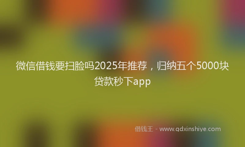 微信借钱要扫脸吗2025年推荐，归纳五个5000块贷款秒下app