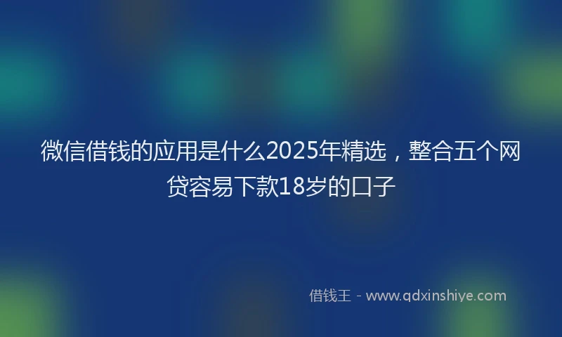 微信借钱的应用是什么2025年精选，整合五个网贷容易下款18岁的口子