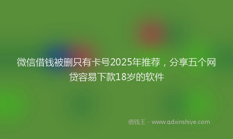 微信借钱被删只有卡号2025年推荐，分享五个网贷容易下款18岁的软件