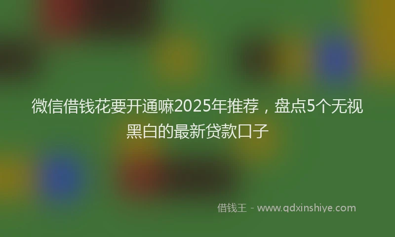 微信借钱花要开通嘛2025年推荐，盘点5个无视黑白的最新贷款口子